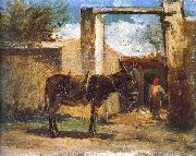 Camille Pissarro Farm before the donkey Spain oil painting artist